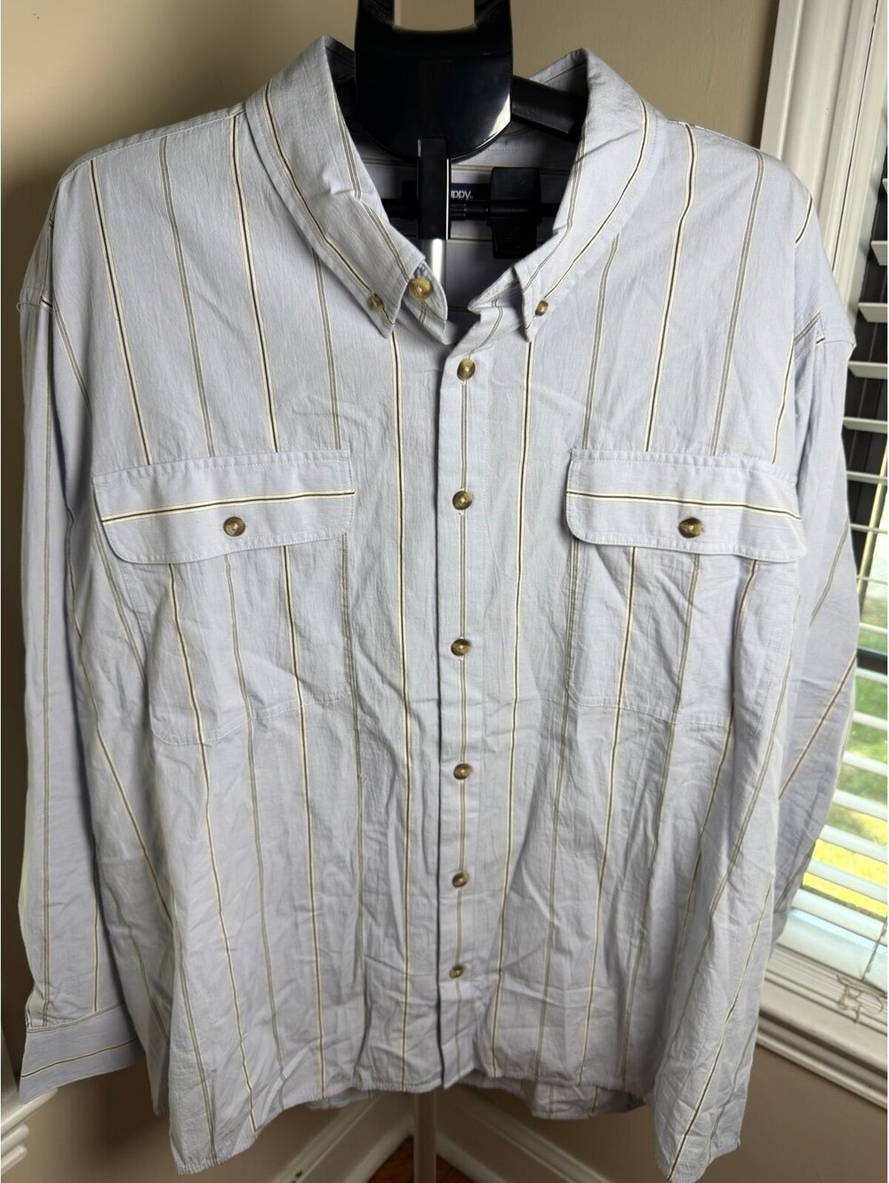 Madhappy Boxy Button Down Shirt XXL Blue Stripe Oversized 100% Cotton NWT